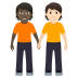 🧑🏿‍🤝‍🧑🏻 people holding hands: dark skin tone, light skin tone display on JoyPixels